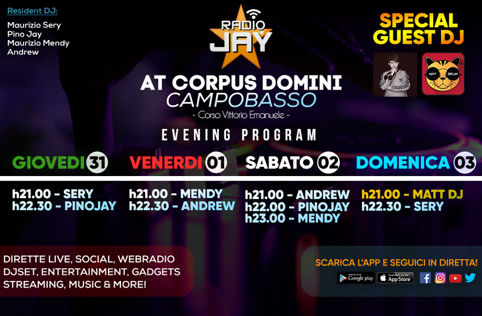 RADIOJAY CORPUS DOMINI Campobasso! 1-2-3 Giugno 2018